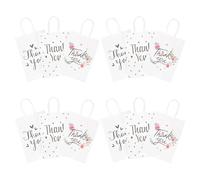 TOYZFRIENDY Lot de 12 Paquet Présents en Papier Kraft «merci» avec Poignées, Dimensions 21 X 15 X 8 Cm, Paquet de Remerciement pour Mariage, Fête et Emballage Présent Pratique et Écologique