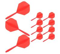 TOYZFRIENDY Lot de 12 Tiges de Fléchettes en Plastique Rouge avec Ailettes Intégrées Légères et Compatibles Universellement Accessoires pour Jeu de Fléchettes à Vol Fluide et Précision