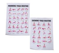 TOYZFRIENDY Lot de 2 Affiches de Postures de Yoga 50x70 Cm - Guide Mural D’Exercices D’étirement et Postures pour Salle de Yoga, Décoration Murale Solide en Papier Épais, pour Entraînement