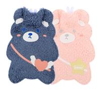TOYZFRIENDY Lot de 2 Bouillottes Chauffe-mains Portables en Flanelle Motif Ours, Recharge par Injection D'eau, Accessoire D'hiver Réutilisable pour Soulager Douleurs et Couleur Aléatoire