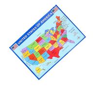 TOYZFRIENDY Lot de 2 Cartes Murales des États- 50×35 CM, Résistantes à L'Usure, Effaçables, Couleurs Vives, pour Salle de Classe et Apprentissage Géographique