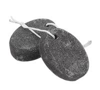 TOYZFRIENDY Lot de 2 Pierres Ponces Naturelles Pieds Pierre Plantaire Double Face en Lave Grise Foncée, Exfoliant Doux pour Peaux Rugueuses, Grattoir à Talons Ergonomique, Soin des Pieds