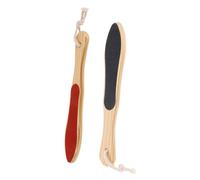 TOYZFRIENDY Lot De 2 Pierres Ponces Pieds En Bois Naturel Doubles Faces Exfoliantes Planches à Friction Efficaces Pour Pédicure Masseur De Pieds Portable Au Quotidien