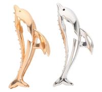 TOYZFRIENDY Lot de 2 Pinces à Cheveux Dauphin en Alliage de Zinc Grandes Pinces pour Cheveux Épais Couleurs Argenté et Or Accessoires Coiffure pour Femmes Maintien Sécurisé et Usage