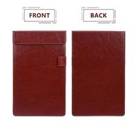 TOYZFRIENDY Lot de 2 Porte-Additions en Cuir PU Marron 15 X 25 CM Porte-Documents de Table Compact et Léger pour Restaurant Bureau École Organisation des Commandes et Reçus