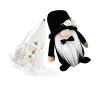 TOYZFRIENDY Lot de 2 Poupées Gnomes de Mariage en Peluche sans Visage Décoration Intérieure pour Table et Étagère Assortiment Masculin et Féminin Accessoire Original pour Décorations de