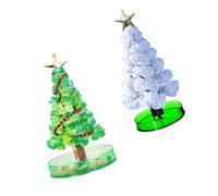 TOYZFRIENDY Lot de 2 Sapins de Noël en Papier Soi-Même Jouets Éducatifs pour Garçon et Filles Décoration Fleurie Verte et Blanche Activité Créative pour Fêtes de Noël