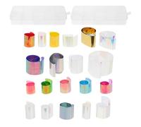TOYZFRIENDY Lot de 2 sets d'autocollants brillants pour stickers nail art holographiques colorés film plastique transparent effet lumière polaire décoration manucure maison et salon kit