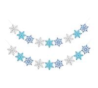 TOYZFRIENDY Lot de 2 sets de Banderoles Suspendues de Flocons de Neige Décoration de Noël en Papier Drapeaux Décoratifs pour Maison et Fête Bannière Suspendue pour Intérieur et Extérieur