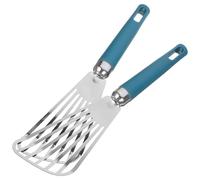 TOYZFRIENDY Lot de 2 Spatules à Poisson en Acier Inoxydable Fentes Ustensiles Cuisine Résistants à la Chaleur pour Cuisson de Filets et Grillades Outil Cuisine Polyvalent Bleu