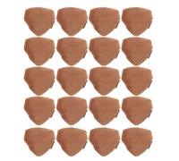 TOYZFRIENDY Lot de 20 Houppettes Triangulaires Mini en Velours Cristal Marron Applicateurs pour Poudre et Fond de Teint Format Petit Double Ruban Antidérapant pour Retouches Visage et