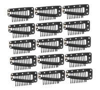 TOYZFRIENDY Lot De 20 Pinces à Cheveux Pour Extensions, Clips De Fabrication De Postiche Noirs à Dix Dents, Fixation Sécurisée, Accessoires Pour Coiffure Femme, Usage Professionnel Et Fête
