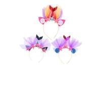 TOYZFRIENDY Lot De 3 Bandeaux Sirène Pailletés Taille Garçon Et Filles Doré Rouge Et Bleu Étoiles De Mer Pour Fête Plage Garçon Et Filles Accessoires Cheveux