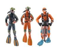 TOYZFRIENDY Lot de 3 Figurines Miniatures de Plongeurs Simulés, Modèles en Plastique Léger de 32 G, Décor D'aquarium pour Table à Sable et Paysage sous-Marin, Accessoires de Décoration