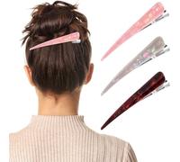 TOYZFRIENDY Lot de 3 Grandes Pinces à Cheveux en Acrylique Élégantes, Accessoires Sûrs et Modernes pour Femmes, pour Cérémonies et Séances Photo