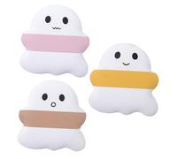 TOYZFRIENDY Lot De 3 Houppettes De Maquillage Fantôme Petites, Sèches Et Humides, Éponges Pour Maquillage, Couleurs Rose, Jaune, Marron, Accessoires Pour Femmes Et Filles, Usage Quotidien Et Voyage