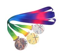 TOYZFRIENDY Lot de 3 Médailles de Football en Alliage de Zinc avec Ruban - Or Argenté Bronze - Récompenses pour Compétitions Sportives Adolescentes Trophées de Match et Activités Scolaires