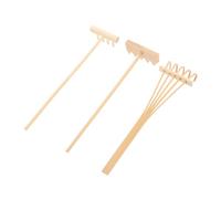 TOYZFRIENDY Lot De 3 Mini Râteaux à Sable Zen en Bambou Naturel pour Jardin De Contemplation, Décoration Feng Shui Maison Et Bureau, Accessoires De Table Multifonctions