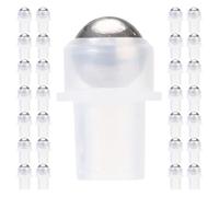 TOYZFRIENDY Lot de 30 Billes Métalliques de Rechange 16 Dents pour Flacon à Bille Vide, Applicateur Roll-On en Plastique PE Transparent, Compatible Huiles Essentielles, Parfums et Huiles à