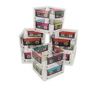 TOYZFRIENDY Lot de 4 Boîtes à Bonbons Style Cassette Audio Années 80 en Plastique Coloré Grandes et Petites Tailles Décorations Fête Thématique Hip-Hop Centres de Table Musicaux