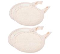 TOYZFRIENDY Lot De 4 Éponges De Bain Loofah En Fibres Naturelles De Luffa 8 Cm Exfoliant Corporel Douxc Pour Bain Nettoyage En Profondeur Usage Voyage Détente Peau Lisse