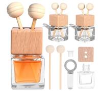 TOYZFRIENDY Lot de 4 Flacons Diffuseurs en Verre 8Ml pour Huiles Essentielles Voiture Décor Aromathérapie Petit Format Diffuseur Arômes pour Ventilation Auto Accessoires Parfum Auto