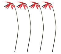 TOYZFRIENDY Lot de 4 Fleurs Artificielles Tropicales Réalistes Strelitzia Rouge Vif Grandes Tiges Décoratives pour Vase Décoration Maison Mariage et Accessoires de Photographie