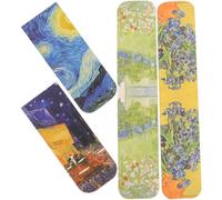 TOYZFRIENDY Lot de 4 Marque-pages Magnétiques Double Face Décoratifs, Design Rétro Artistique Reproductions de Peintures Célèbres, Clips Sensoriels pour Bureau, Lecture et Organisation