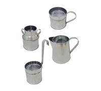 TOYZFRIENDY Lot de 4 Mini Pots de Fleurs Rustiques en Fer Galvanisé Jardinières Rondes Suspendues pour Balcon et Jardin Seaux Décoratifs Vintage pour Plantes D’Extérieur