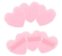 TOYZFRIENDY Lot De 6 Petites Houppettes Maquillage De Cœur, Taille Compacte, Texture Douce Pour Poudre Visage, Maquillage Pour Femmes, Dragonne Antidérapante, Usage Quotidien Et Voyage