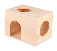 TOYZFRIENDY Maison en Bois pour Cochon D’Inde Et Écureuil, Mangeoire Multifonctionnelle, Bois Naturel, Taille Moyenne Rectangulaire, Habitat Intérieur pour Petits Rongeurs, Animaux De Compagnie