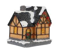 TOYZFRIENDY Maison Lumineuse de Noël Résine avec LED Décorative pour Intérieur Petite Villa Lumineuse Festive pour Décoration de Fête et Ambiance Chaleureuse Couleur