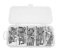 TOYZFRIENDY Manchons de Sertissage à Double Barillet en Aluminium pour Ligne de Pêche - Kit 200 Pièces - Résistance à L’Abrasion, Étanche, pour Eau Douce et Eau Salée, Connecteurs