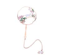 TOYZFRIENDY Marque Page Créatif Laiton Style Chinois avec Pendentif Ventilateur Floral Accessoire de Bureau et Compact pour Lecture et Décoration