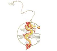 TOYZFRIENDY Marque-page Métal Dragon et Oiseau Mythique Chinois avec Pendentif Design Creux Vintage Accessoire de Lecture Original pour Amateurs de Culture Chinoise Cadeau Artistique pour