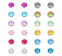 TOYZFRIENDY Marqueurs Magnétiques pour Verres à Vin 24 Pièces, Anneaux Acryliques Colorés Réutilisables, Identifiants de Verre pour Fêtes, Cocktails et Dîners, Accessoire Bar Pratique