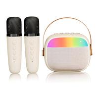 TOYZFRIENDY Mini Karaoke Machine Portable Speaker with Dual Microphones and LED Lights Compact Singing System for and Adults Sound Karaoke Player for Home