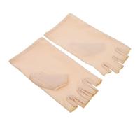 TOYZFRIENDY Mitaines Uv Pour Manucure Sans Doigts Beige Respirantes Élastiques Protection Uv Femmes Salon Nail Art