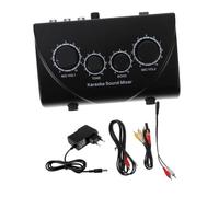 TOYZFRIENDY Mixeur Audio Karaoké Portable Double Entrée Microphone Table de Mixage Compact Abs pour Scènes Familles Ktv avec Câble Noir