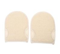 TOYZFRIENDY Moufles 2pcs Beige en Coton et Lin Exfoliants Double Face Nettoyage Corps Confortable Gommage Nettoyage Salle de Bain