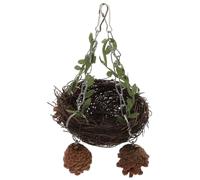 TOYZFRIENDY Nid Suspendu Rotin Naturel pour Perroquet Perruche et Calopsitte Lit de Repos Confortable Multifonction et Aire de Jeux pour Oiseaux