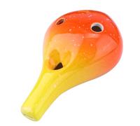 TOYZFRIENDY Ocarina Céramique Style Bouteille avec Naturel Instrument de Musique Facile à Apprendre pour Débutants Modèle Étoilé Dégradé Orange