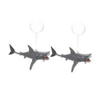 TOYZFRIENDY Ornement Flottant pour Aquarium Lot de 2 Sets de Requins Réalistes avec Boule Flottante et Corde, Décoration Marine pour Aménagement D’Aquarium D’Eau Douce, Accessoires Décoratifs