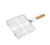 TOYZFRIENDY Panier à Griller en INOX 304 pour Barbecue Extérieur Support Pliable pour Poisson et Viande Accessoire Cuisine pour Grillades de Camping et Jardin Grille à Poisson Robuste