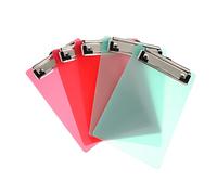 TOYZFRIENDY Paquet De 5 Pack de Mini Clipboards Plastique Coloré Pince Basse pour Mémo Couleurs Aléatoires Couleur Aléatoire