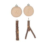 TOYZFRIENDY Perchoir Bois Massif pour Perroquets Support Perche Naturelle avec Plateforme et Bâton de Broyage des Griffes pour Grands Oiseaux Adapté Aux Perruches et Cages Portables