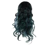 TOYZFRIENDY Perruque Longue Ondulée Synthétique pour Femme Fibre Résistante Chaleur Style Vague Large Vert Dégradé pour Cosplay et Tenue de Fête