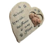 TOYZFRIENDY Pierre Tombale Chat Commémorative Forme Cœur Statue Rappel Animal de Compagnie pour Jardin et Intérieur Souvenir pour Chat Disparu Décoration Pierre Funéraire Pet Memorial