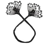 TOYZFRIENDY Pince à Cheveux Chignon Fixe Noire à Fleur, Tige Torsadée En Tissu Souple, Créateur De Coiffures Pour Femmes Cheveux Longs Et Bouclés, Accessoire Coiffure Pour Fêtes Et Usage Quotidien