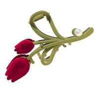 TOYZFRIENDY Pince à Cheveux Grosse Taille de Tulipe Pince à Griffes en Flocage Velours Accessoire pour Cheveux Épais et Fins pour Usage Quotidien et Cérémonies